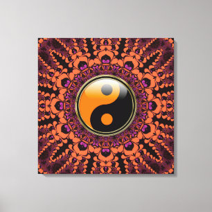 Batik New age Yin Yang Wrapped Canvas Afdruk