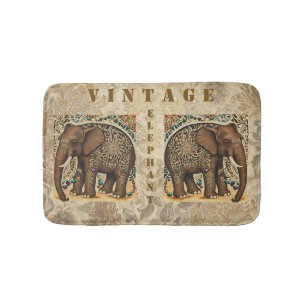 Batik, Olifant, Antiek, Vintage Stijl, Bruin Badmat