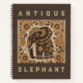 Batik Olifant Vintage Stijl Design,Olifant Retro Notitieboek
