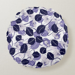 Batik Paars leder en tekenpatroon Rond Kussen