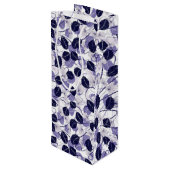 Batik Paars leder en tekenpatroon Wijn Cadeautas (Achterkant Gekanteld)