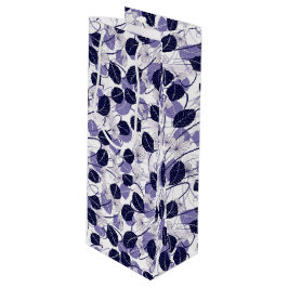 Batik Paars leder en tekenpatroon Wijn Cadeautas