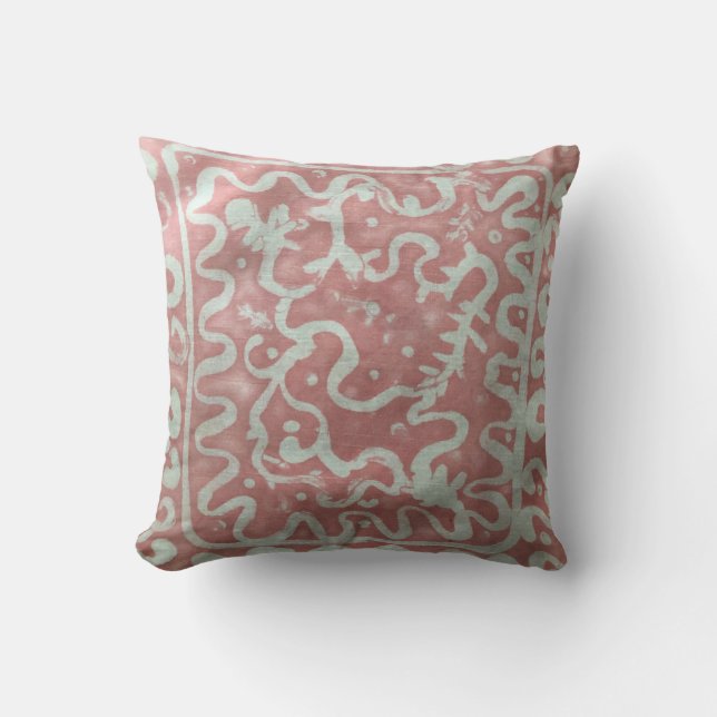 Batik Painting Boho Fiber Art Pillow Kussen (Voorkant)