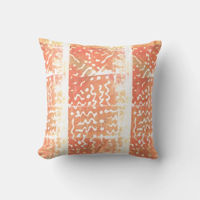 Batik Painting Boho Fiber Art Pillow Kussen (Voorkant)