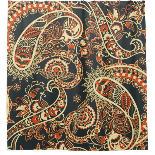 Batik Paisley: naadloos patroon. Douchegordijn (Voorkant)