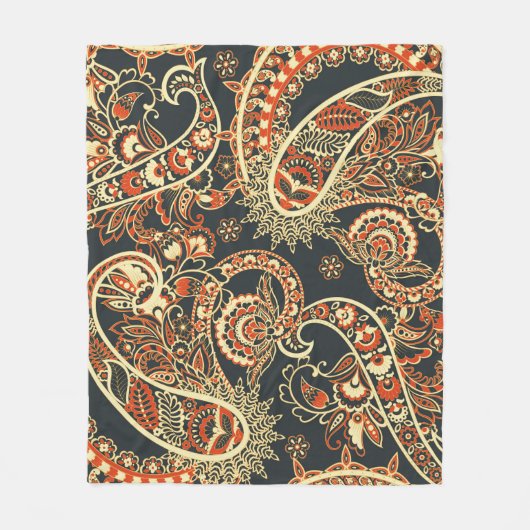 Batik Paisley:  naadloos patroon. Fleece Deken (Voorkant)