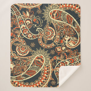 Batik Paisley: naadloos patroon. Sherpa Deken