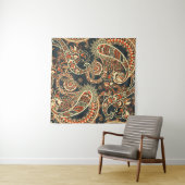 Batik Paisley: naadloos patroon. Wandkleed (In Situ (horizontaal))