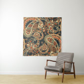 Batik Paisley: naadloos patroon. Wandkleed (In situ)
