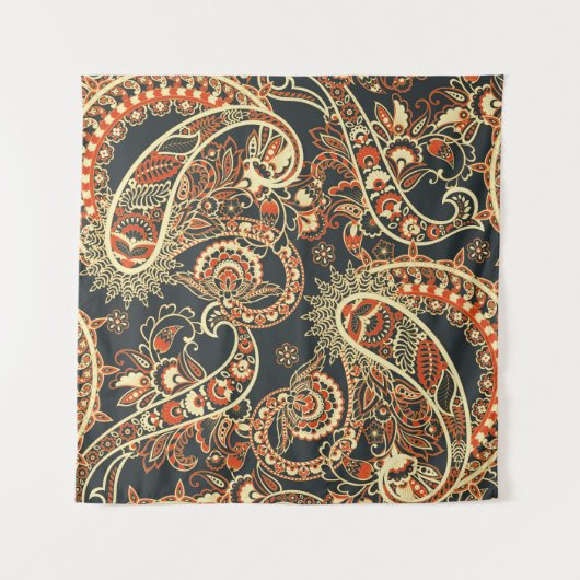 Batik Paisley: naadloos patroon. Wandkleed (Voorkant)