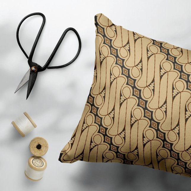 Batik Parang, Indonesisch patroon, Javaans, etnisc Accent Kussen (Creator heeft geüpload)