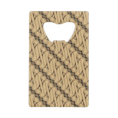 Batik Parang, Indonesisch patroon, Javaans, etnisc Creditkaart Flessenopener (Voorkant)