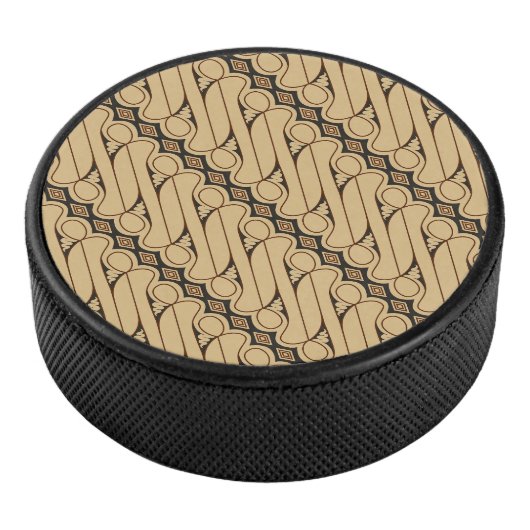 Batik Parang, Indonesisch patroon, Javaans, Etnisc Hockey Puck (3/4)