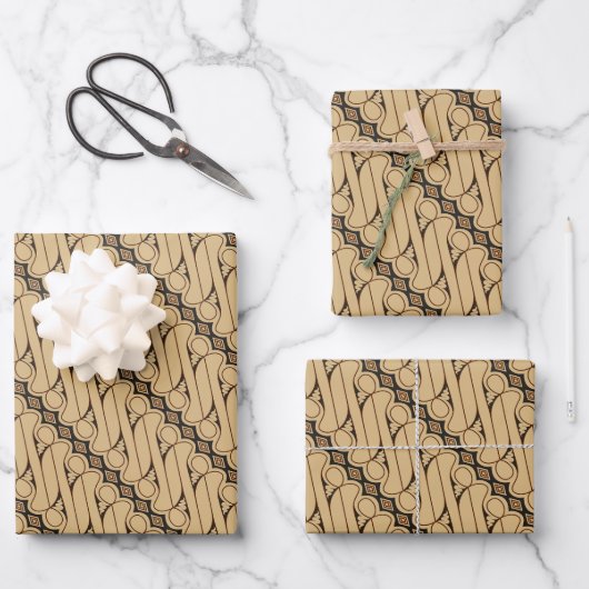 Batik Parang, Indonesisch patroon, Javaans, Etnisc Inpakpapier Vel (Voorkant)