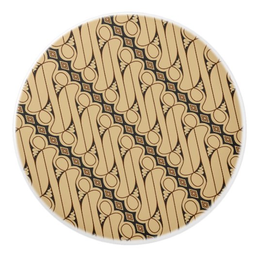 Batik Parang, Indonesisch patroon, Javaans, etnisc Keramische Knop (Voorkant)