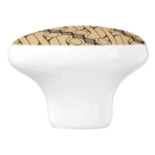 Batik Parang, Indonesisch patroon, Javaans, etnisc Keramische Knop (Zijkant)