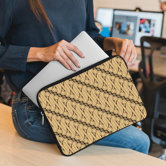 Batik Parang, Indonesisch patroon, Javaans, etnisc Laptop Sleeve (Creator heeft geüpload)