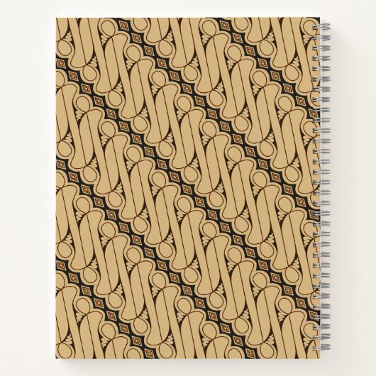 Batik Parang, Indonesisch patroon, Javaans, etnisc Notitieboek (Achterkant)