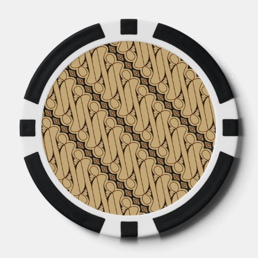 Batik Parang, Indonesisch patroon, Javaans, Etnisc Poker Chips (Voorkant)