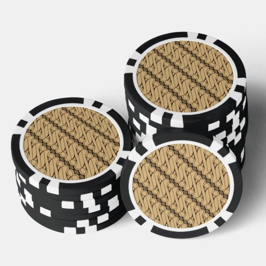 Batik Parang, Indonesisch patroon, Javaans, Etnisc Poker Chips (Opstapeling)