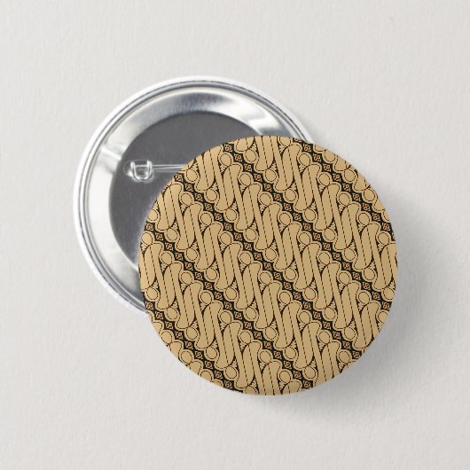Batik Parang, Indonesisch patroon, Javaans, Etnisc Ronde Button 5,7 Cm (Voorkant /achterkant)