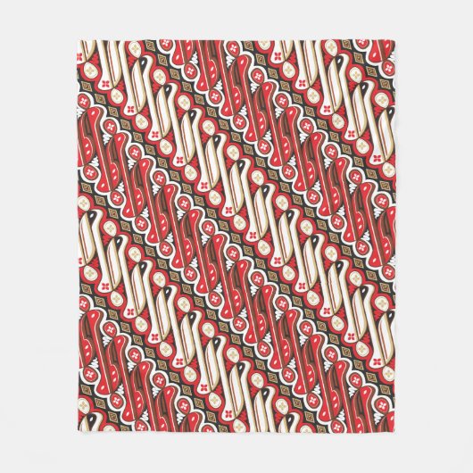 Batik Parang Naadloos Patroonrood Fleece Deken (Voorkant)