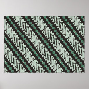 Batik Parang Yogyakarta, in diverse moderne patron Poster