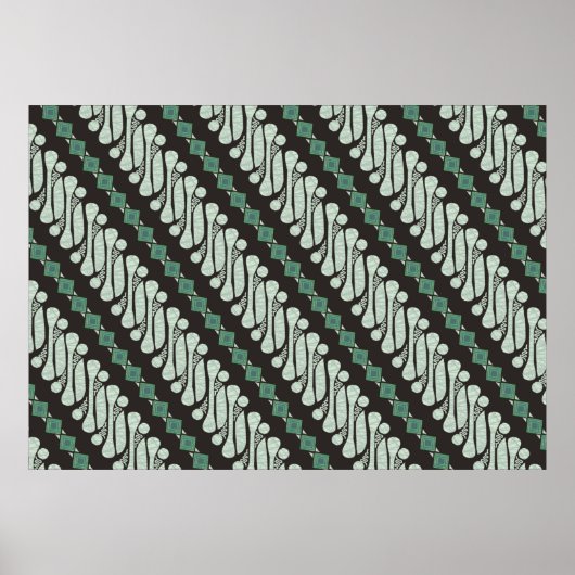 Batik Parang Yogyakarta, in verschillende moderne  Poster (Voorkant)