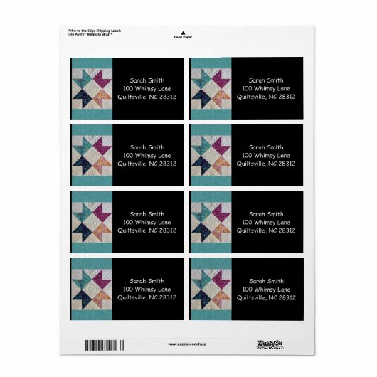 Batik Quilt Adresetiketten Etiket (Full Sheet)