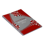Batik Red Silver Abstract Lace Notitieboek (Rechterzijde)
