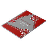Batik Red Silver Abstract Lace Notitieboek (Linkerzijde)