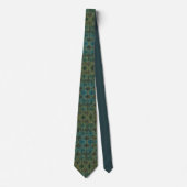 Batik Scroll Emerald and Gold Stropdas (Voorkant)
