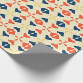 Batik Sinaasappel Blauw Minimal Pattern Cadeaupapier (Hoek)