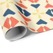 Batik Sinaasappel Blauw Minimal Pattern Cadeaupapier (Rol Hoek)