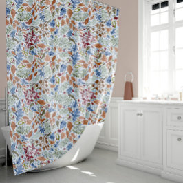 Batik stijl val bladeren gegooid patroon douchegordijn