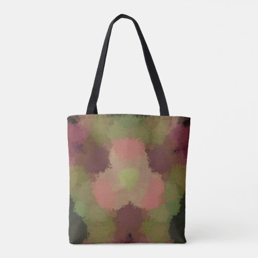 Batik Stil, Kleckse in grün, rosa, gelabcamouflage Tote Bag (Achterkant)