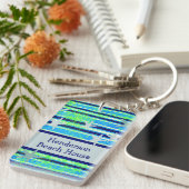 Batik Stripes Beach House Acryl Sleutelhanger (Voorkant Rechts)