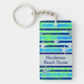 Batik Stripes Beach House Acryl Sleutelhanger (Voorkant)