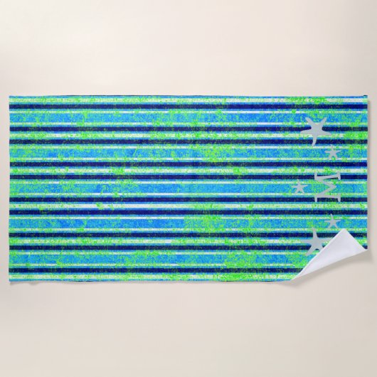 Batik Stripes en Starfish Beach Towel Strandlaken (Voorkant)