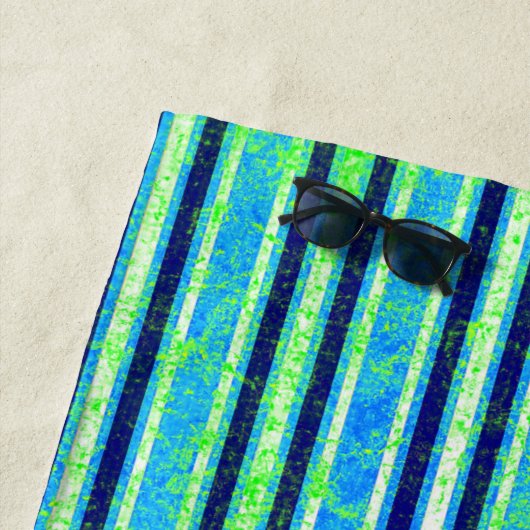 Batik Stripes en Starfish Beach Towel Strandlaken (In situ)