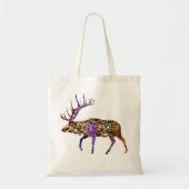 Batik Style Bull Elk canvas tas (Voorkant)