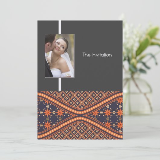 Batik Style Weddenschap Kaart (Staand voorkant)