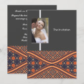 Batik Style Weddenschap Kaart (Voorkant / Achterkant)