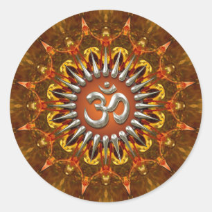 Batik Sun OM (AUM) Symbool Sticker