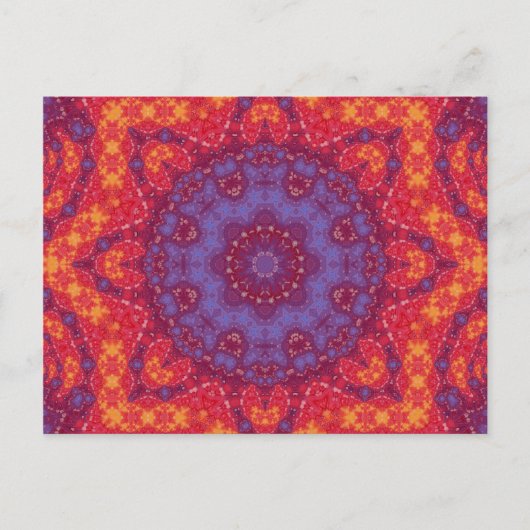 Batik Sunset Waterverf Mandala Briefkaart (Voorkant)