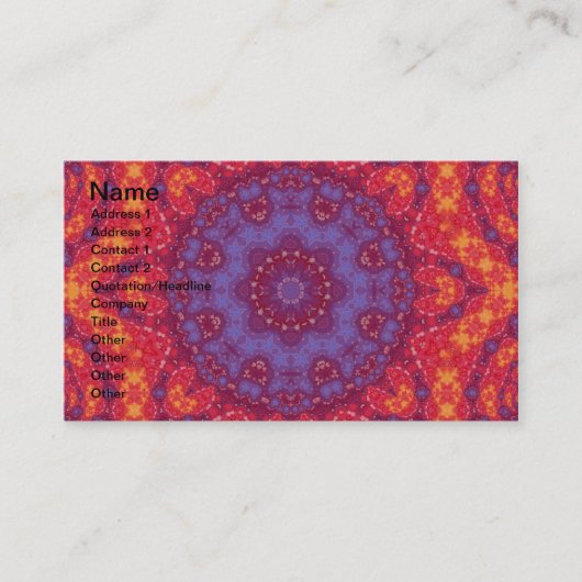 Batik Sunset Waterverf Mandala Visitekaartje (Voorkant)