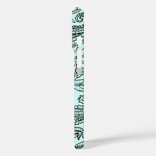  batik Textielbehangpatroon, blauw Case-Mate iPhone Case (Achterkant / Links)