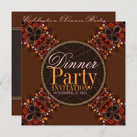 Batik Tribal Kross Dinner Party Uitnodigingen (Voorkant / Achterkant)