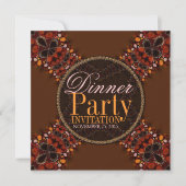 Batik Tribal Kross Dinner Party Uitnodigingen (Voorkant)