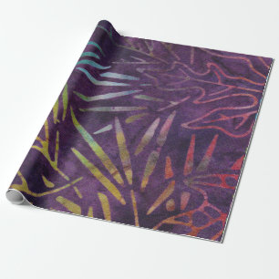 Batik Tropical Leafs Mint Paars Roze Snoep Cadeaupapier